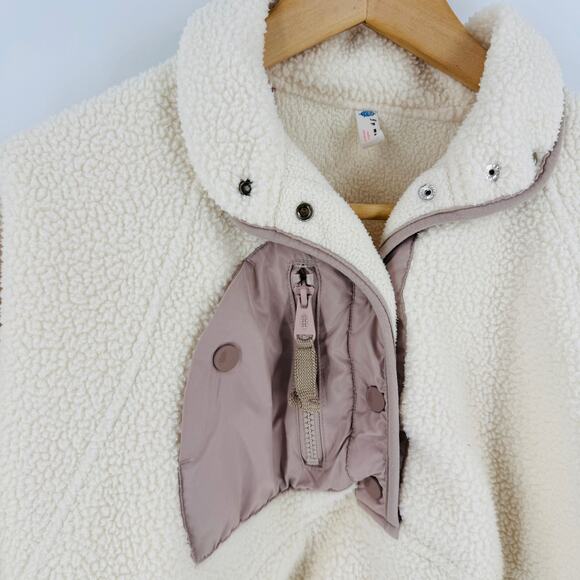 FP Movement Free People Sherpa Fleece Pullover Cream Beige Quarter Zip Size XS - Picture 4 of 7